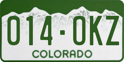 CO license plate 014OKZ