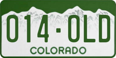 CO license plate 014OLD