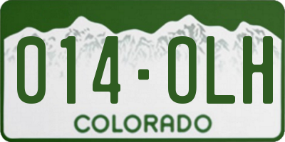CO license plate 014OLH