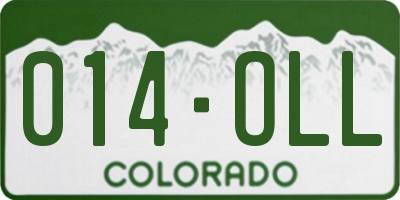 CO license plate 014OLL