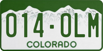 CO license plate 014OLM