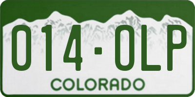 CO license plate 014OLP