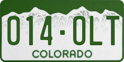 CO license plate 014OLT