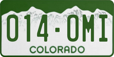 CO license plate 014OMI
