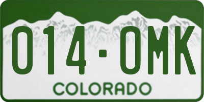 CO license plate 014OMK
