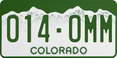 CO license plate 014OMM