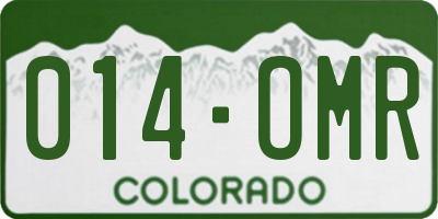 CO license plate 014OMR