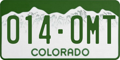 CO license plate 014OMT