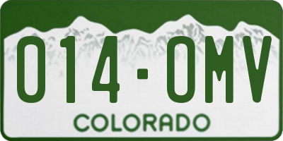 CO license plate 014OMV
