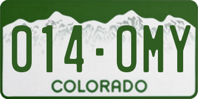 CO license plate 014OMY