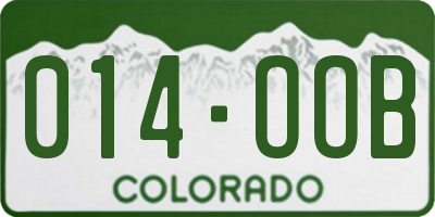 CO license plate 014OOB