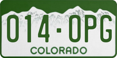 CO license plate 014OPG