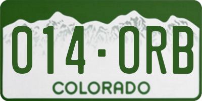 CO license plate 014ORB