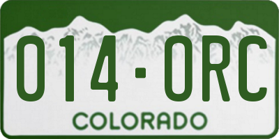 CO license plate 014ORC