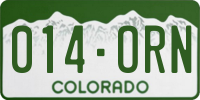 CO license plate 014ORN