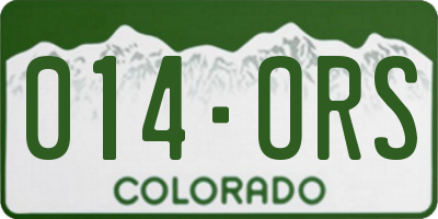 CO license plate 014ORS