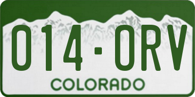 CO license plate 014ORV