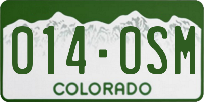 CO license plate 014OSM