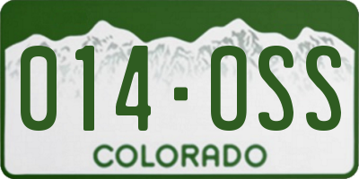 CO license plate 014OSS