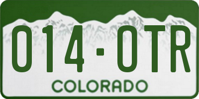 CO license plate 014OTR