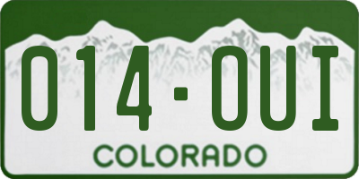 CO license plate 014OUI