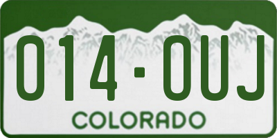 CO license plate 014OUJ