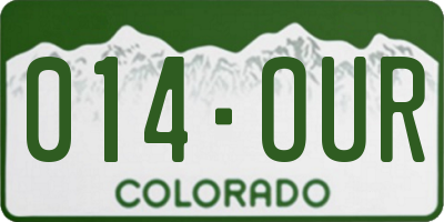 CO license plate 014OUR