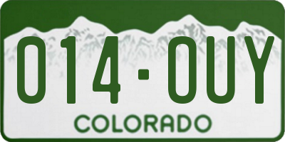 CO license plate 014OUY