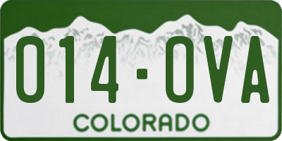 CO license plate 014OVA