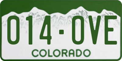 CO license plate 014OVE
