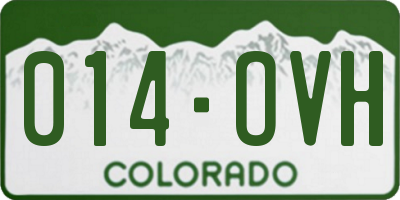 CO license plate 014OVH