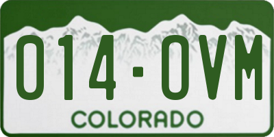 CO license plate 014OVM