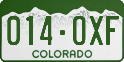 CO license plate 014OXF