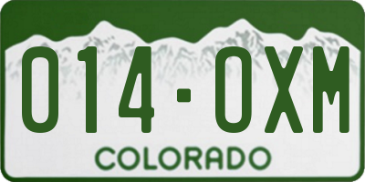 CO license plate 014OXM