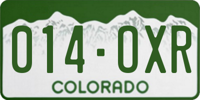 CO license plate 014OXR