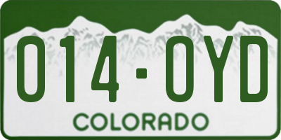 CO license plate 014OYD