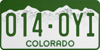 CO license plate 014OYI