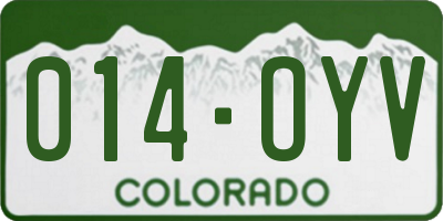 CO license plate 014OYV