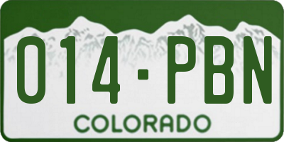 CO license plate 014PBN