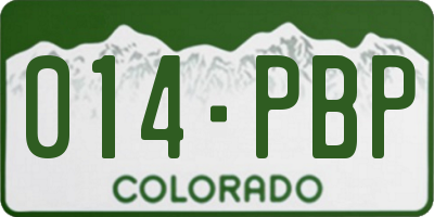 CO license plate 014PBP