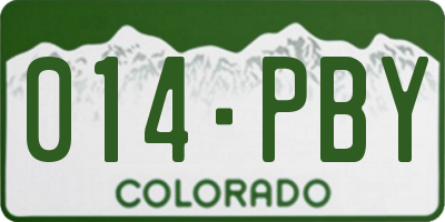 CO license plate 014PBY