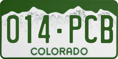 CO license plate 014PCB
