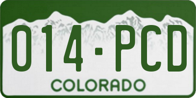 CO license plate 014PCD
