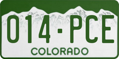 CO license plate 014PCE