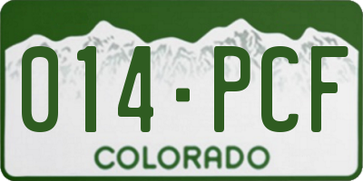 CO license plate 014PCF