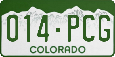 CO license plate 014PCG