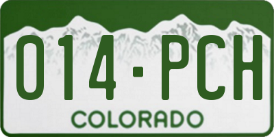CO license plate 014PCH