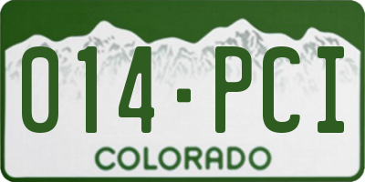 CO license plate 014PCI