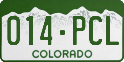 CO license plate 014PCL