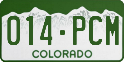 CO license plate 014PCM